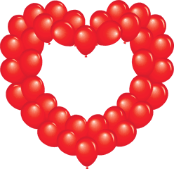 Red Heart Balloon Clipart - Transparent Birthday Red Balloons Png