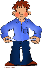 Man With No Money Clipart Free - Some And Any Activity Png