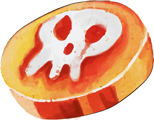 Orange Skull Watercolor Hand - Clip Art Png