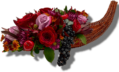 Jewel Tones Floral Cornucopia - Bouquet Png