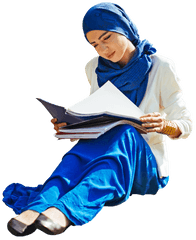 Teenager Woman Student Sitting Arab Ethnic Fashion - Sitting Arab People Cut Out Png