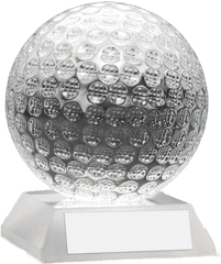 Clear Glass Golf Ball Trophy 76mm - Diamond Golf Ball Png