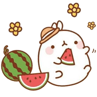 Food Eating Pusheen Watermelon Flower Free Download PNG HD