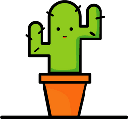 Cactus By Karim Mostafa - Cartoon Minimal Png