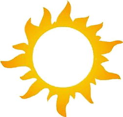 Download Sun Rays Fire Summer Yellow Frame Face Rise Morning - Half Sun Transparent Background Png