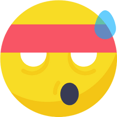 Rest Smile Smiley Sportive Tired Icon - Emoji Demam Png