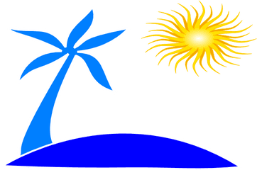 Download Beach Sunset Clipart - Palm Tree And Beach Logo Sun And Beach Hd Clip Png