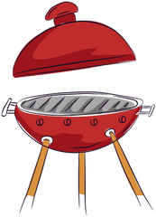 Red Bbq Grill Lid Open - Parrilla Png