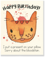 Happy Birthday Bloodstain Card U2013 Cat People Press - Cat Png