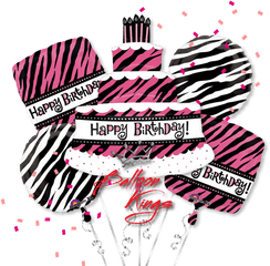 Happy Birthday Zebra Cake Bouquet - Birthday Png