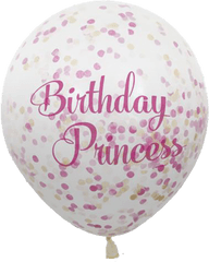 Pink Confetti Birthday Princess Balloon - Balloon Png