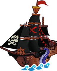 Black Sugar Pirate Ship - Cookie Run Map Pirate Png