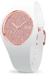 Ice - Watch Ice Glitter White Rosegold Medium Ice Watch Biay Damski Png