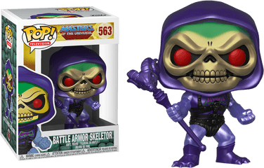 Skeletor Battle Armor Metallic Pop - Funko Pop Skeletor Metallic Png