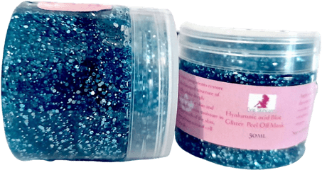 Evie Skincare Hyaluronic Acid Blue Glitter Peel Off Mask 50ml - Glitter Png