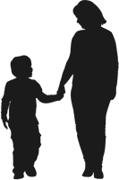 Standing Silhouette Human Mother Behavior Child - Free PNG