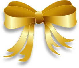 Free Gold Bow Transparent Background - Gold Bow Clipart Png