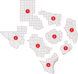 Tvc Fva Regions Of Texas - Texas Veterans Commission Art Png