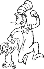 Dr Seuss Cat In The Hat Coloring Pages - Cat In The Hat Drawings Png