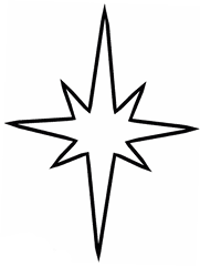 North Star Clipart 6 Station - Christmas Star Coloring Page Png