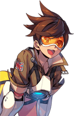 Cropped Background Tracer - Anime Tracer Fanart Png