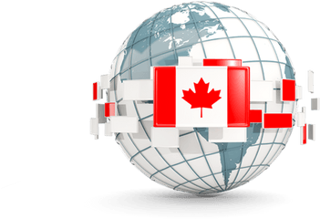 Globe With Line Of Flags - Canada Immigration Png