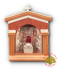 Orthodox Icon Shrine House With Electric Light Bulb - Christian Cross Png