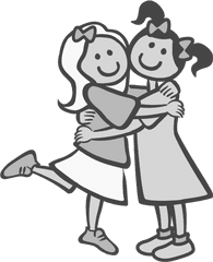 Hugs And Kiss Png Freeuse Library Black - Best Friend Clipart Black And White