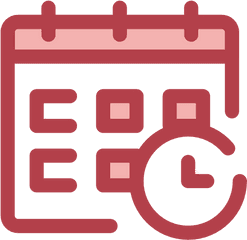 Calendar - Date Time Icon Red Png