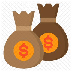 Money Bags Icon Of Flat Style - Illustration Png