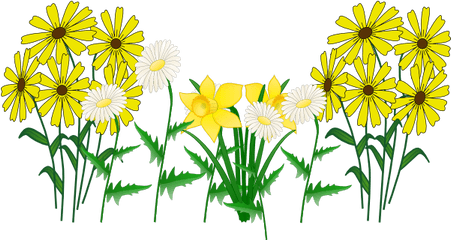 Some Flowers Clip Art - Vector Clip Art Online Transparent Yellow Flowers Cartoon Png