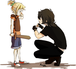 Rouge U2014 Nico Teaching To Smol Kids - Percy Jackson And Annabeth Chase Kids Png