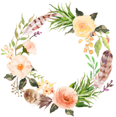 Flower Clip Art - Watercolor Aesthetic Style Floral Wreath Transparent Background Watercolor Flower Wreath Png