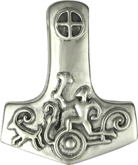 Silver Petroglyph Thors Hammer Pendant - Thors Hammer Sterling Silber Png