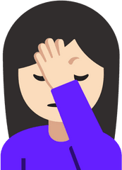 Light Skin Tone Emoji - Woman Face Palm Emoji Png