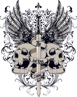 T-Shirt And Skull Sword PNG Free Photo