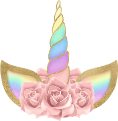 Unicorn Flowers Png - Cuerno Con Flores De Unicornio