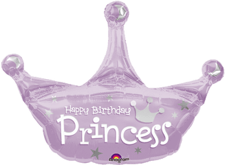 34 Birthday Princess Crown Balloon Bargain Balloons - Princess Crown Png