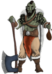 Orc Drawing Barbarian - Axe Half Orc Barbarian Png