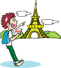 Travel Man Paris Clipart Free Download Transparent Png - Paris Cartoon Png