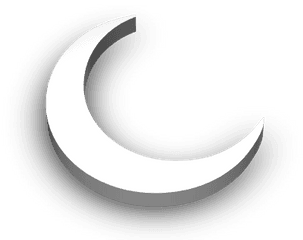 Download White Transparent Crescent - 3d Crescent Moon Png