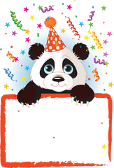 Transparent Png Kids Panda Party Red Frame Happy Birthday - Happy Birthday Godchild