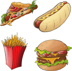 Food Junkfood Pizza Hotdog Frenchfries - Food Png