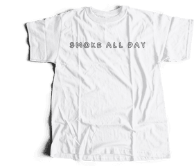 Smoke All Day White T - Short Sleeve Png