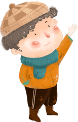 Painted Characters Boy Winter Png And - Clip Art