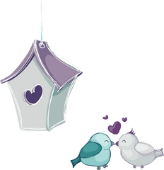 Download Love Birds Hand - Painted Free Transparent Image Hd Good Night Wife In Unique Style Png
