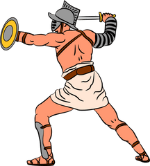 Ancient Rome Gladiator Clipart - Ancient Rome Gladiators Cartoon Png