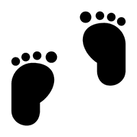 Walking Silhouette Footprints PNG Image High Quality