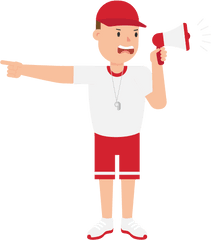 Coach Yelling Cartoon - Cartoon Png