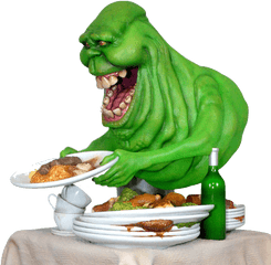 Download Hollywood Collectibles - Slimer Eating Hot Dogs Png